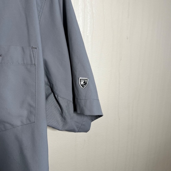 Kuhl Shirt Womens‎ S Button Down Gray Solid Short Sleeve Hiking Outdoor Pocket - Picture 5 of 7